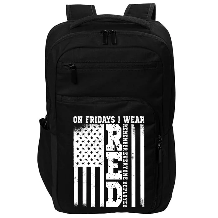 On Fridays I Wear Red USA Support American Troops Impact Tech Backpack