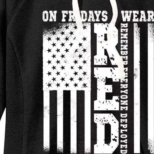 On Fridays I Wear Red USA Support American Troops Women's Fleece Hoodie