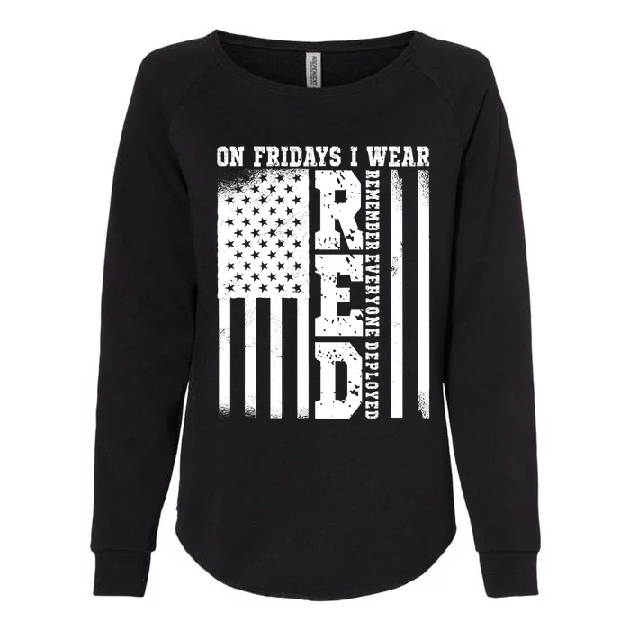 On Fridays I Wear Red USA Support American Troops Womens California Wash Sweatshirt