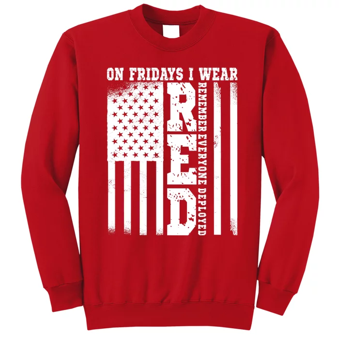 On Fridays I Wear Red USA Support American Troops Sweatshirt