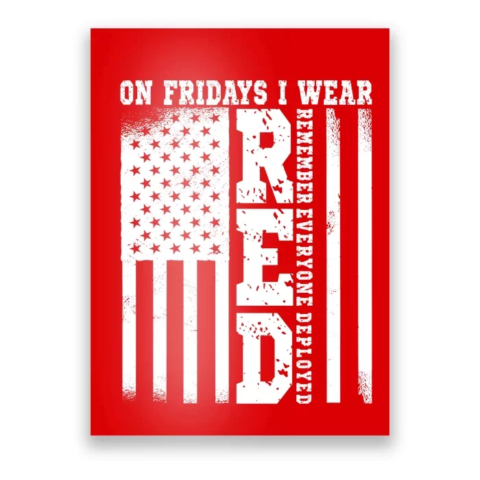 On Fridays I Wear Red USA Support American Troops Poster