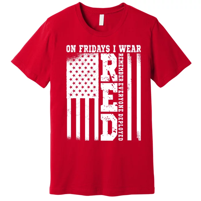 On Fridays I Wear Red USA Support American Troops Premium T-Shirt