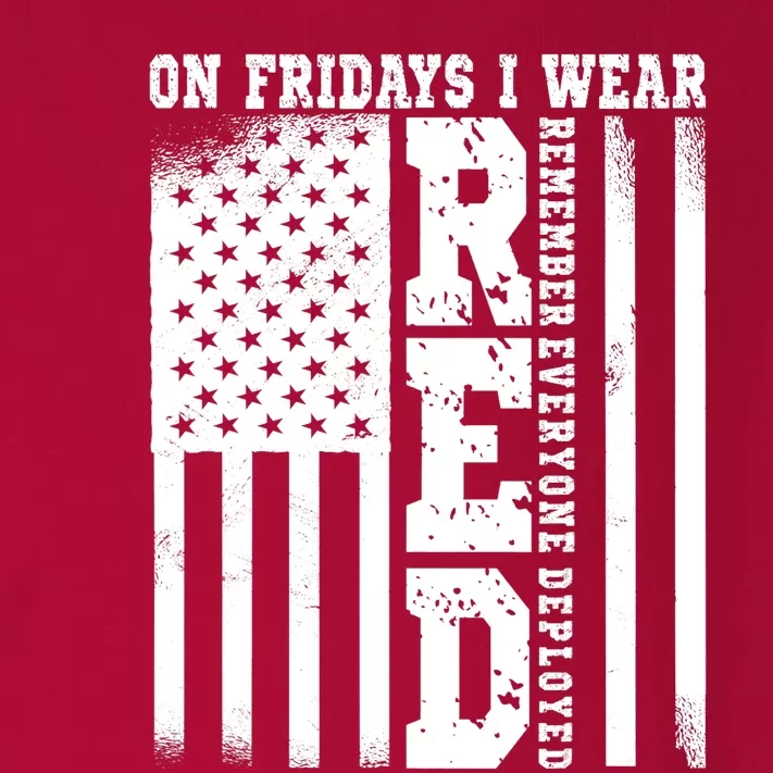 On Fridays I Wear Red USA Support American Troops Toddler Long Sleeve Shirt