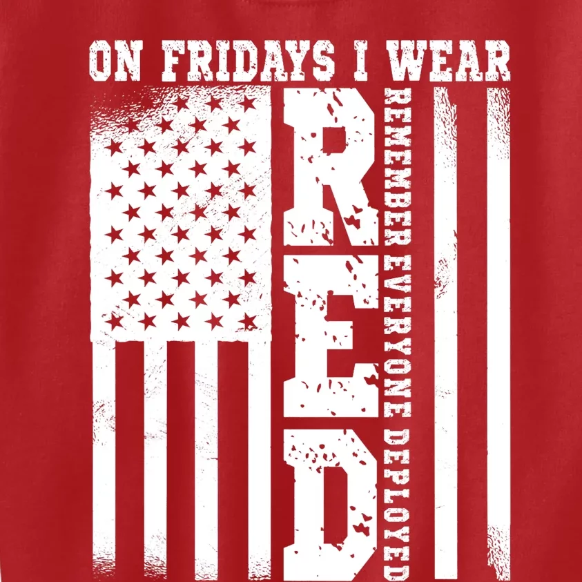 On Fridays I Wear Red USA Support American Troops Kids Sweatshirt