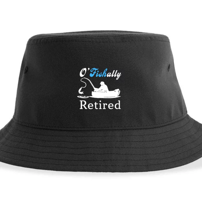 O'Fishally Retired Funny Fisherman Retirement Sustainable Bucket Hat