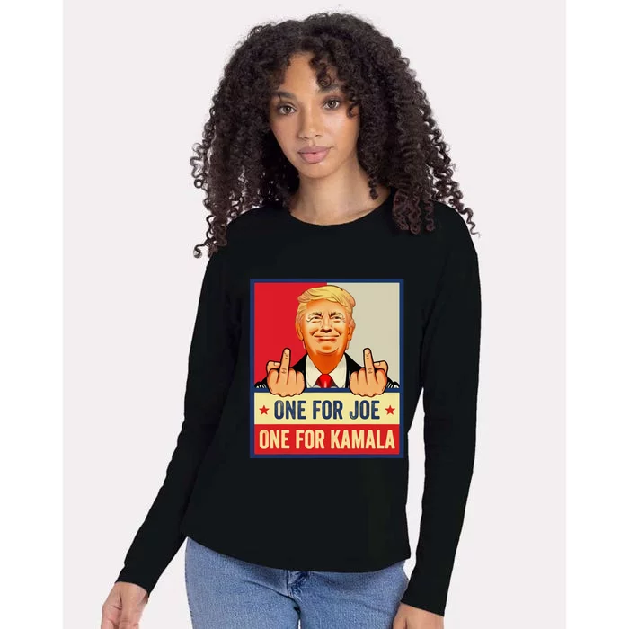 One For Joe One For Kamala Trump Vote Trump 2024 Womens Cotton Relaxed Long Sleeve T-Shirt