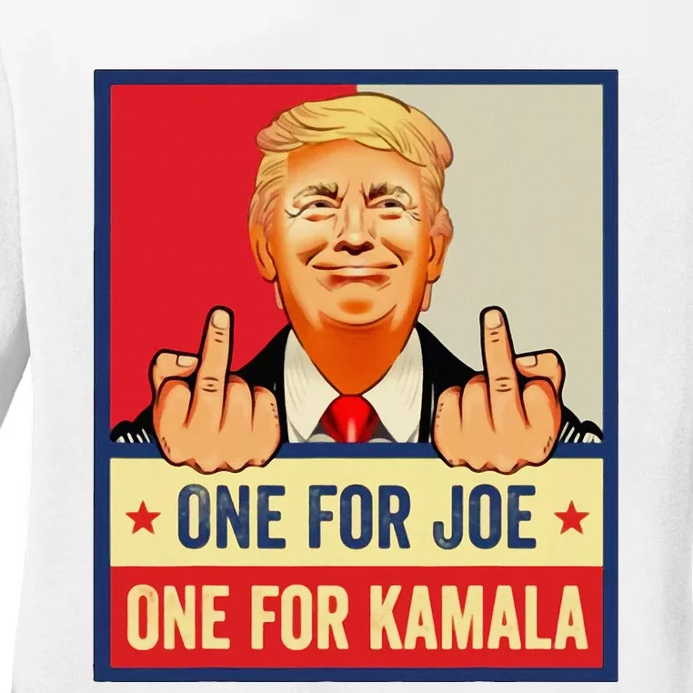 One For Joe One For Kamala Trump Vote Trump 2024 Ladies Long Sleeve Shirt