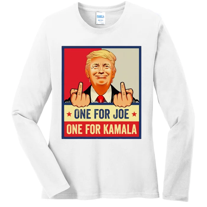 One For Joe One For Kamala Trump Vote Trump 2024 Ladies Long Sleeve Shirt