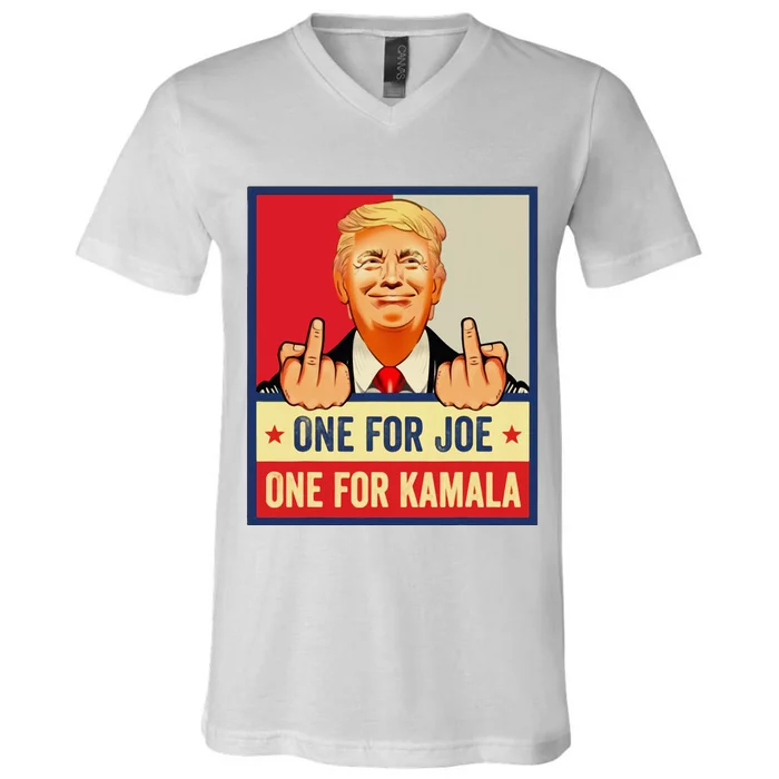 One For Joe One For Kamala Trump Vote Trump 2024 V-Neck T-Shirt