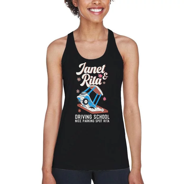 Outfit Funny Janet And Rita Driving School Women's Racerback Tank