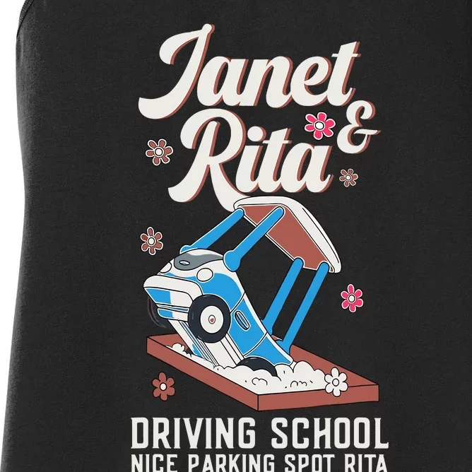 Outfit Funny Janet And Rita Driving School Women's Racerback Tank