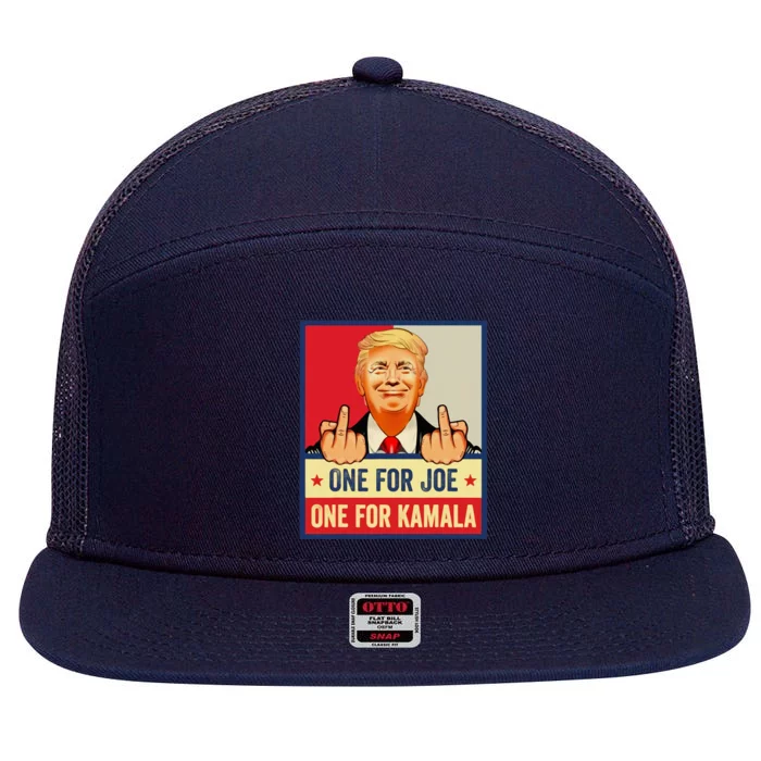 One For Joe One For Kamala Trump Vote Trump 2024 7 Panel Mesh Trucker Snapback Hat