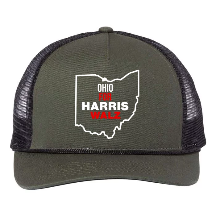 Ohio For Kamala Harris Waltz Walz 2024 Retro Rope Trucker Hat Cap