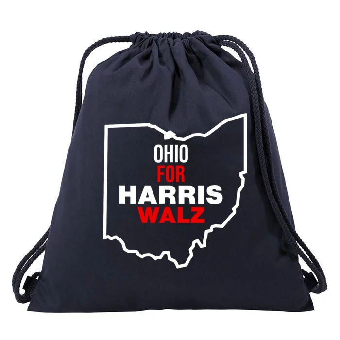 Ohio For Kamala Harris Waltz Walz 2024 Drawstring Bag