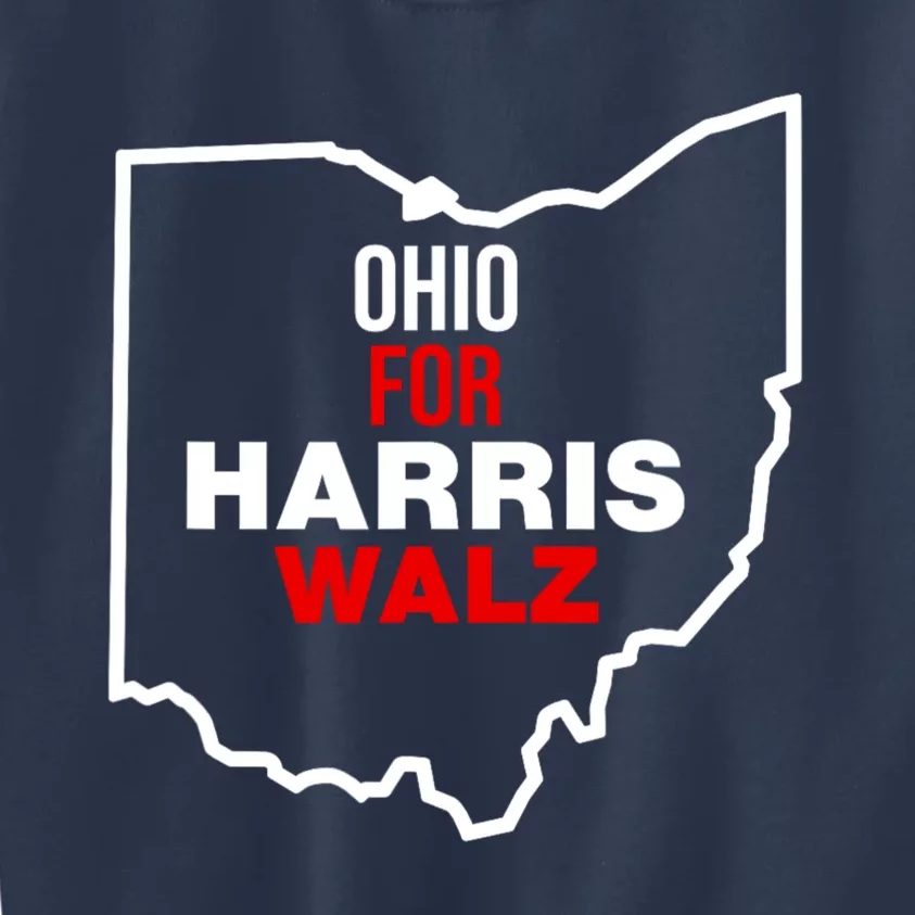 Ohio For Kamala Harris Waltz Walz 2024 Kids Sweatshirt