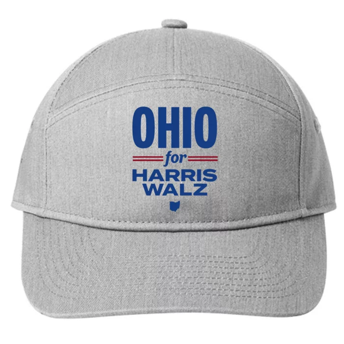 Ohio For Kamala Harris Waltz 2024 Design 7-Panel Snapback Hat