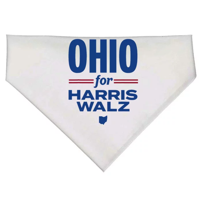 Ohio For Kamala Harris Waltz 2024 Design USA-Made Doggie Bandana