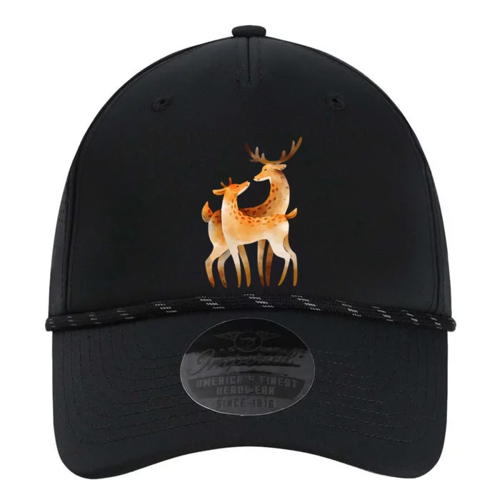 Outfit For Lovers: Cute Pair Of Watercolor Deer Gift Performance The Dyno Cap