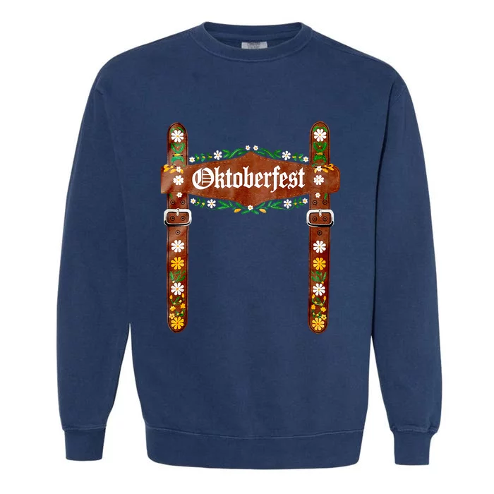 Oktoberfest Festival Lederhosen German Bavarian Costume Garment-Dyed Sweatshirt