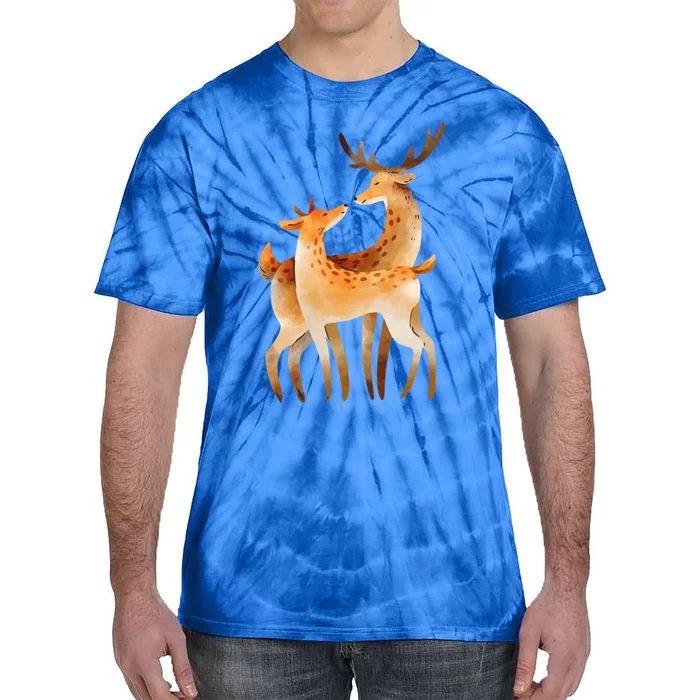 Outfit For Lovers: Cute Pair Of Watercolor Deer Cute Gift Tie-Dye T-Shirt