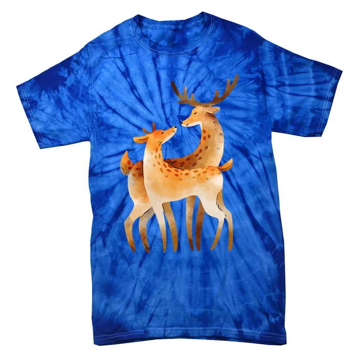 Outfit For Lovers: Cute Pair Of Watercolor Deer Cute Gift Tie-Dye T-Shirt