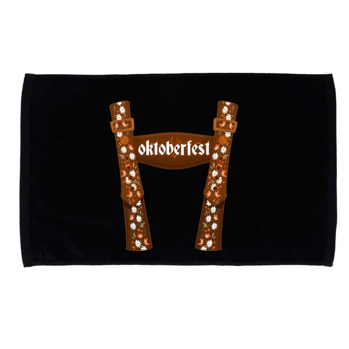 Oktoberfest Floral Lederhosen Microfiber Hand Towel