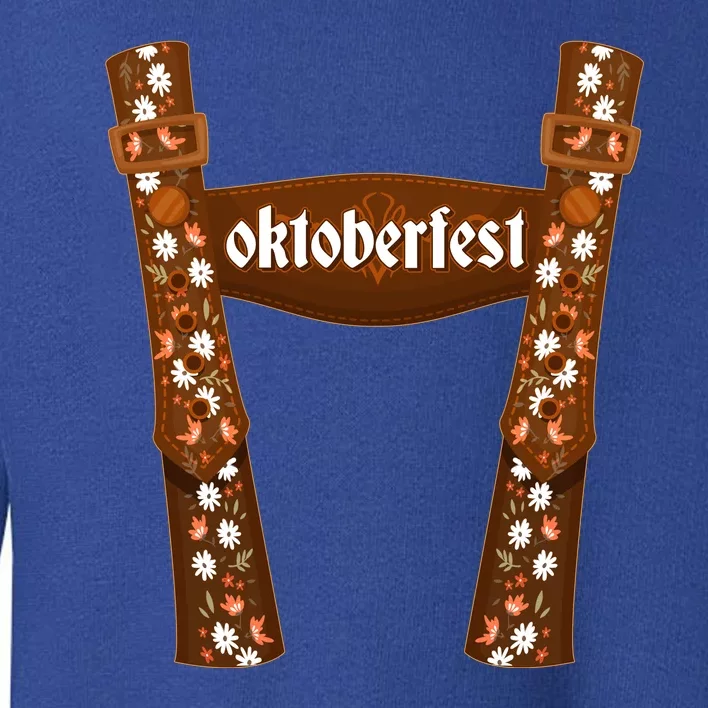 Oktoberfest Floral Lederhosen Toddler Sweatshirt