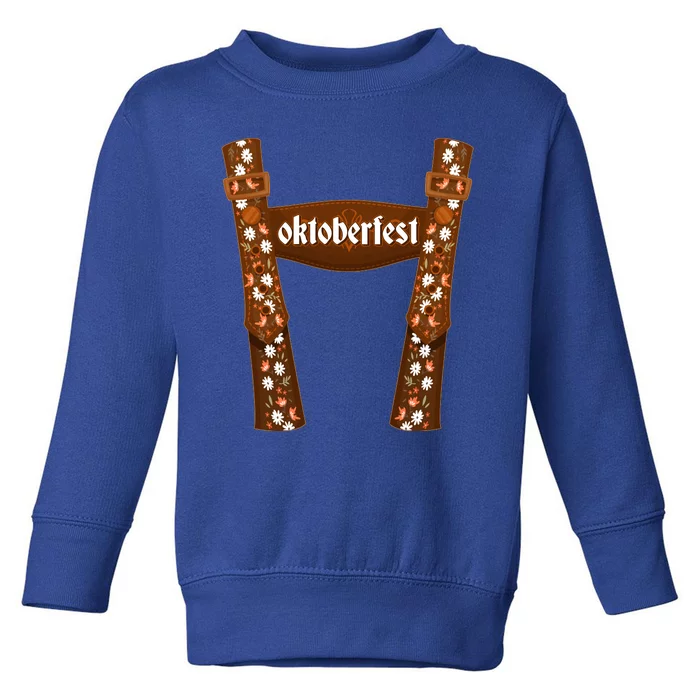 Oktoberfest Floral Lederhosen Toddler Sweatshirt