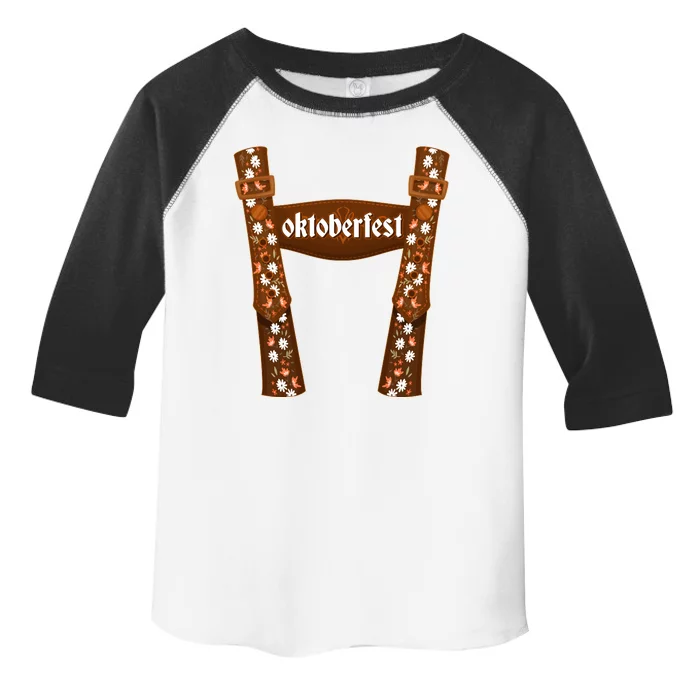 Oktoberfest Floral Lederhosen Toddler Fine Jersey T-Shirt