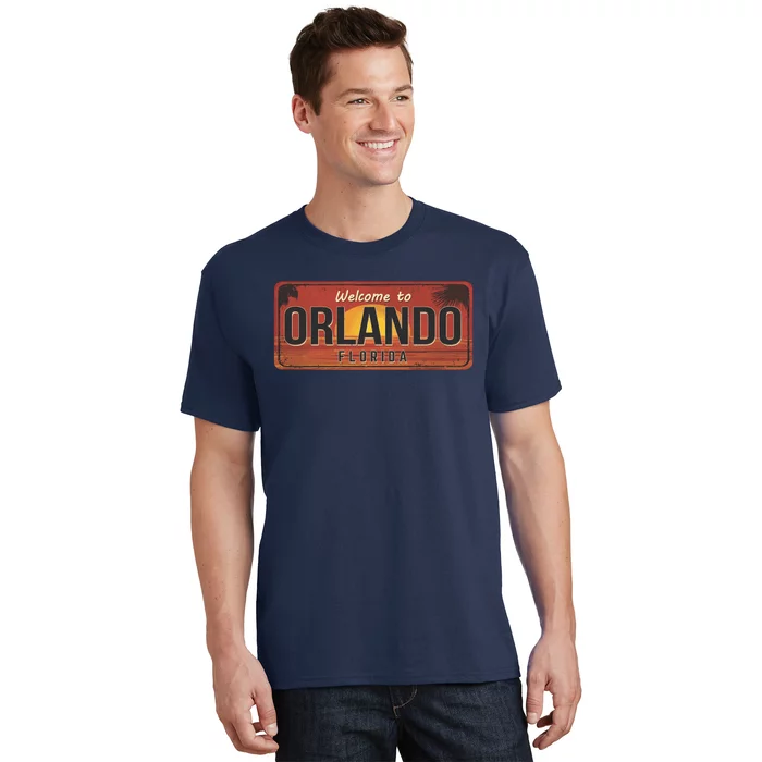 Orlando Florida License Plate Sunset T-Shirt