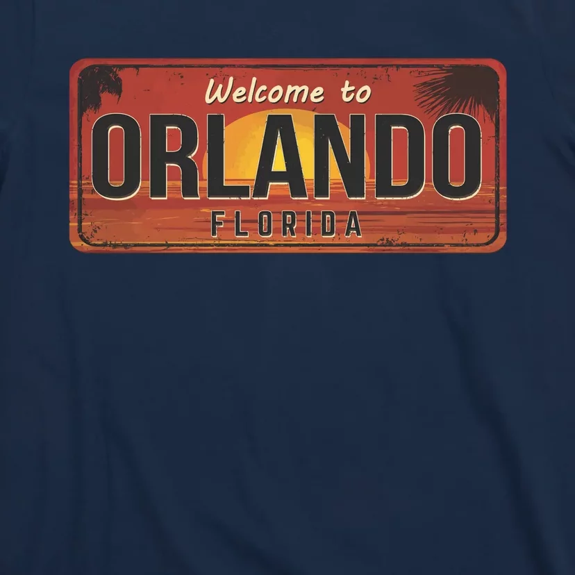 Orlando Florida License Plate Sunset T-Shirt