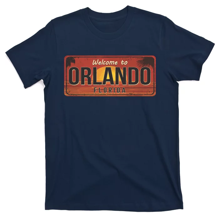 Orlando Florida License Plate Sunset T-Shirt