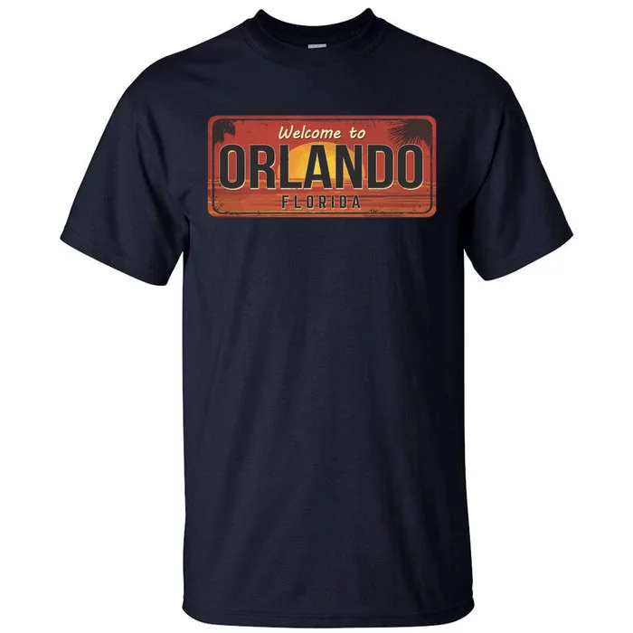 Orlando Florida License Plate Sunset Tall T-Shirt