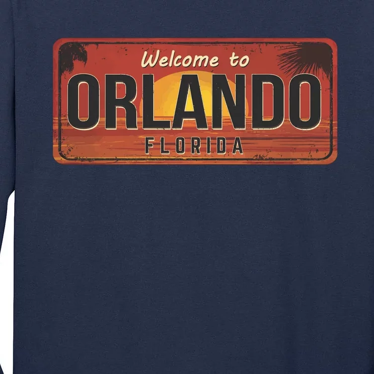 Orlando Florida License Plate Sunset Tall Long Sleeve T-Shirt