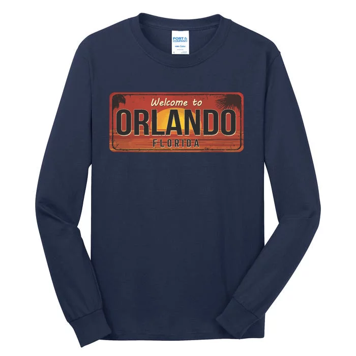 Orlando Florida License Plate Sunset Tall Long Sleeve T-Shirt