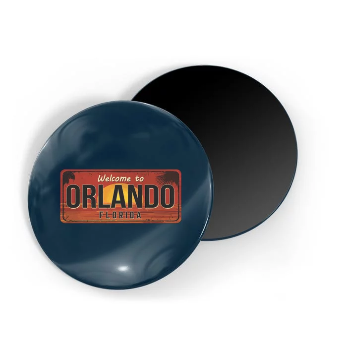 Orlando Florida License Plate Sunset Magnet