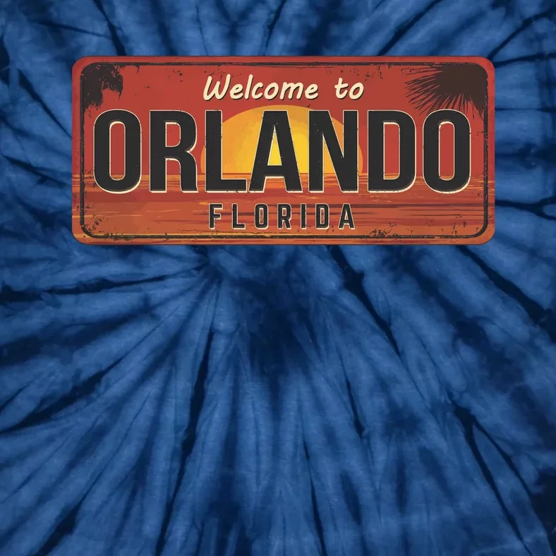 Orlando Florida License Plate Sunset Tie-Dye T-Shirt