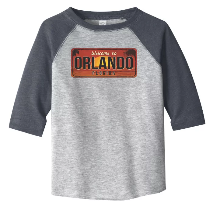 Orlando Florida License Plate Sunset Toddler Fine Jersey T-Shirt