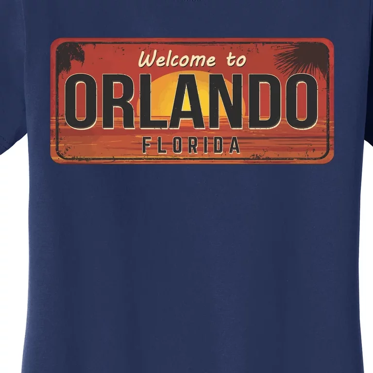 Orlando Florida License Plate Sunset Women's T-Shirt