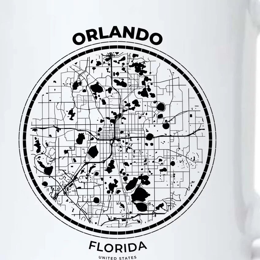 Orlando Florida Map Sketch Black Color Changing Mug