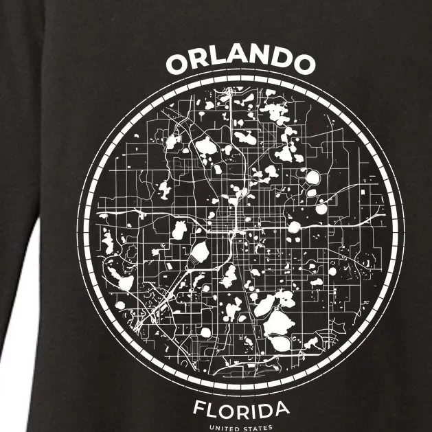 Orlando Florida Map Sketch Womens CVC Long Sleeve Shirt