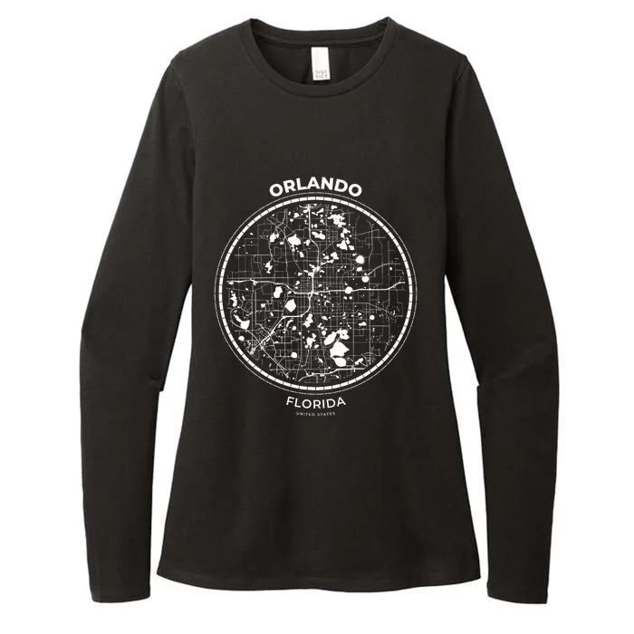 Orlando Florida Map Sketch Womens CVC Long Sleeve Shirt