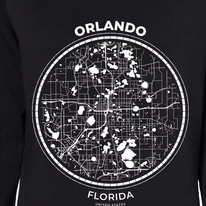 Orlando Florida Map Sketch Womens California Wash Sweatshirt