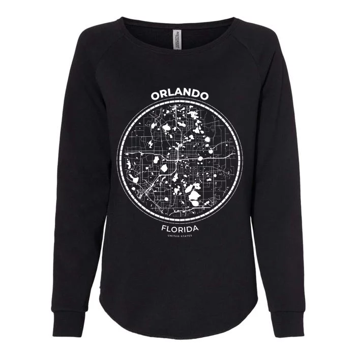 Orlando Florida Map Sketch Womens California Wash Sweatshirt