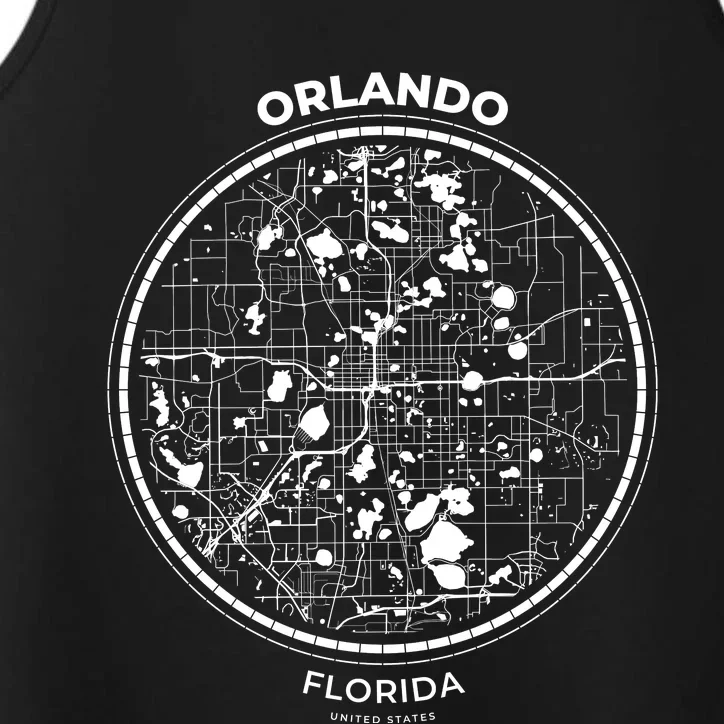 Orlando Florida Map Sketch Performance Tank