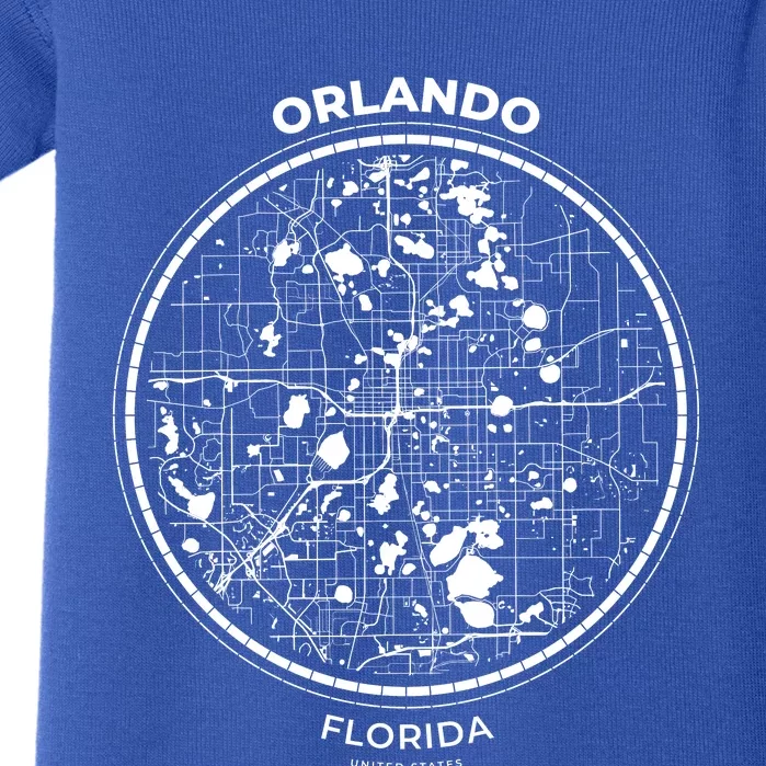 Orlando Florida Map Sketch Baby Bodysuit