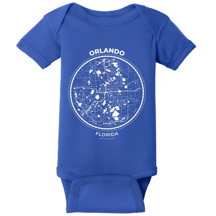 Orlando Florida Map Sketch Baby Bodysuit