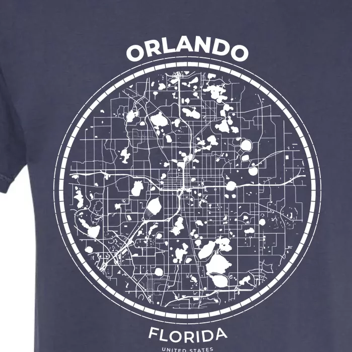 Orlando Florida Map Sketch Garment-Dyed Heavyweight T-Shirt