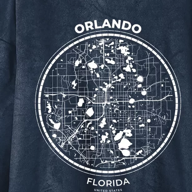 Orlando Florida Map Sketch Hooded Wearable Blanket