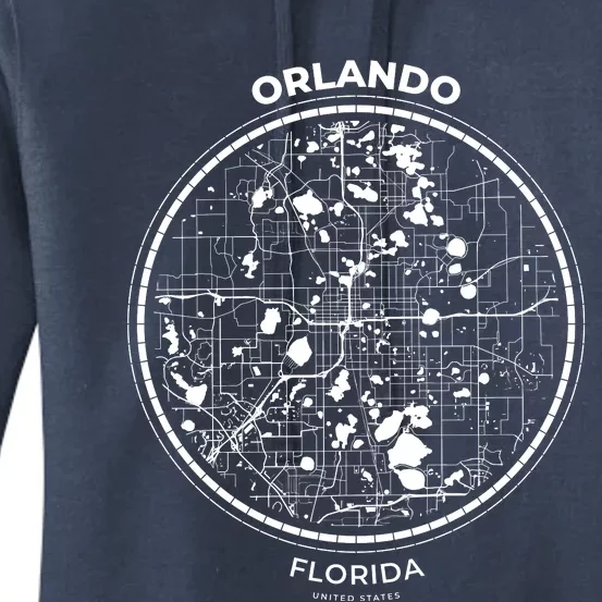 Orlando Florida Map Sketch Women's Pullover Hoodie